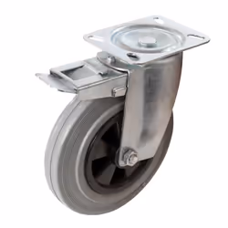 Fixman Heavy Duty Braked Rubber Castor 200mm 200kg - fixman castor rubber 200kg braked 200mm heavy duty 921139 swivel