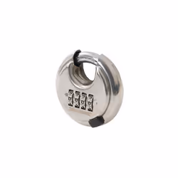 Silverline Stainless Steel Combination Disc Padlock 4-digit 70mm - 4digit - combination padlock disc steel stainless silverl ...
