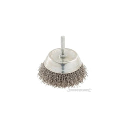 Silverline Power Drill 75mm Crimped Stainless Steel Wire Cup Brush