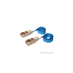 Silverline Pack Of 2 Endless Ratchet Tie Down Strap - Tie Capacity 500kg Rated -  ratchet endless strap tiedown capacity silverline 500kg rated 250kg