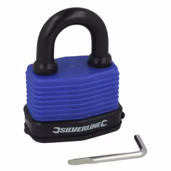 50mm Weatherproof Combination Padlock - 802531 Silverline 4 Digit -  combination padlock weatherproof 802531 silverline 4 digit