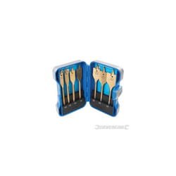 Silverline Titanium Coated Flat Bit Set 7 Pce 10 - 32mm - 279870 10 Diy Sets -  flat bit silverline 279870 titanium coated set pce 1032mm diy sets