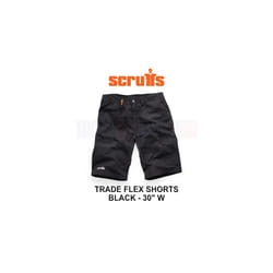 Scruffs Trade Flex Shorts Black 30" W T55451