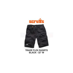 Scruffs Trade Flex Shorts Black 32" W T55452