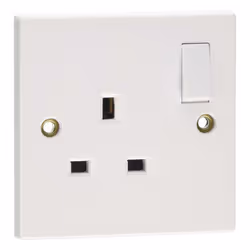Pifco 13 Amp 1 Gang Switched Wall White Single Socket