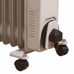 Daewoo 7 Fin Oil Filled Radiator 1500W Portable Electric Heater 3 Heat Settings White