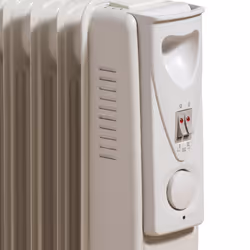 Daewoo 7 Fin Oil Filled Radiator 1500W Portable Electric Heater 3 Heat Settings White