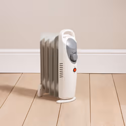 Daewoo Mini Oil Filled Radiator 650W 5 Fin Portable Heater Adjustable Thermostat White