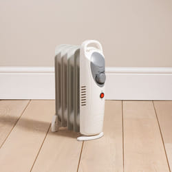 Daewoo Mini Oil Filled Radiator 650W 5 Fin Portable Heater Adjustable Thermostat White