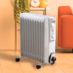 Daewoo Oil Filled Radiator 11-Fin 2500W For Large Rooms Portable With Thermostat