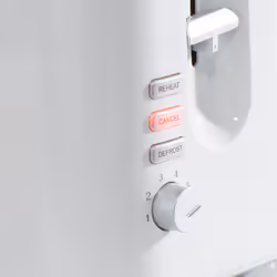 Daewoo 2 Slice Toaster Defrost Reheat Function Easy Clean 870W - White