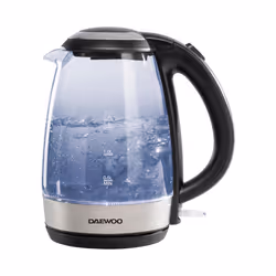 Daewoo Electric Illuminated Glass Kettle LED Light up Tea 1.7L Stainless Steel