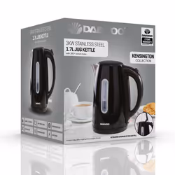 DAEWOO KENSINGTON 1.7L 3KW JUG KETTLE BLACK FAST BOIL CORDLESS - Additional view 7