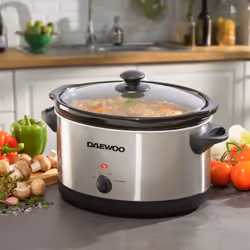 Daewoo SDA1788GE slow cooker 6.5 L 265 W Black, Stainless steel