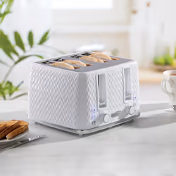DAEWOO ARGYLE 4 SLICE TOASTER WHITE