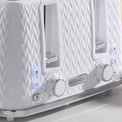 DAEWOO ARGYLE 4 SLICE TOASTER WHITE