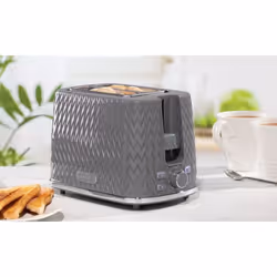 DAEWOO Argyle Retro Set Kettle and Toaster Matching Bundle 2 Slice Browning Control Easy Clean 1.7L Jug Auto Off - Grey