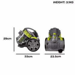 Daewoo 700W Tornado Cyclonic Bagless Cylinder Vacuum Cleaner Dry Carpet Floor 700W  Easy Wash HEPA Filter Cyclonic Suction FLR00046 - Additional view 6