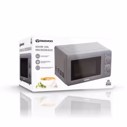 Daewoo SDA1961, Solo microwave, 20 L, 800 W, Knob, Grey