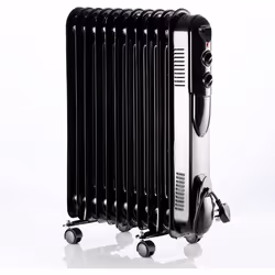 Daewoo 11 Fin 2500W Oil Filled Radiator Portable Electric Heater With Thermostat