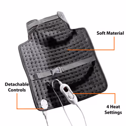 Daewoo Electric Heated Pad Neck Back & Shoulder Warmer Heat Therapy Massager 40x50cm