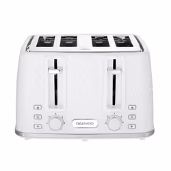 DAEWOO Argyle 3000W Retro Matching Kettle & 4-Slice Toaster Set 6 Level Browning Colour White