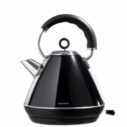 Daewoo Kensington Retro Electric Matching Toaster and Kettle Set 1.7L Rapid Boil 4 Slice Vintage Combo Bundle Pack Stainless Steel Range Combo - Black