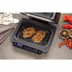 Daewoo 8 in 1 Health Grill & Air Fryer Cabinet Open Smokeless