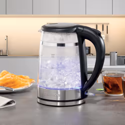 Daewoo Cool Touch Kettle Transparent Glass 3KW Fast Boil 1.5L Energy Efficient LED
