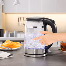 Daewoo Cool Touch Kettle Transparent Glass 3KW Fast Boil 1.5L Energy Efficient LED
