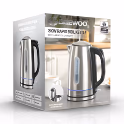 Daewoo Edinburgh Rapid Boil Kettle Cordless 3KW 1.7L Capacity Brushed Steel Silver - Additional view 4