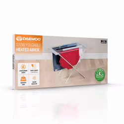 Daewoo Heated Airer Foldable 120W 10KG Load Energy Efficient Drying Rack