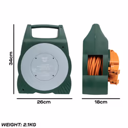 Daewoo Weatherproof 15 Metre Cable Reel Outdoor Extension Lead