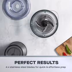 Daewoo 200W Cordless Pro Electric Food Chopper & 1L Glass Bowl Stainless Steel
