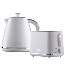 Daewoo Stirling Kettle and Toaster Bundle Pyramid Set 1.7L Rapid Boil 2 Slice - White
