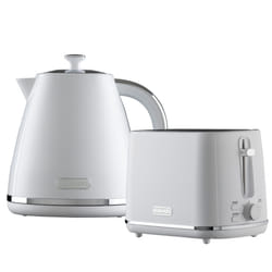 Daewoo Stirling Kettle and Toaster Bundle Pyramid Set 1.7L Rapid Boil 2 Slice - White