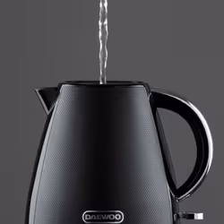 Daewoo Stirling Kettle and Toaster Bundle Pyramid Set 1.7L Rapid Boil 2 Slice - Black