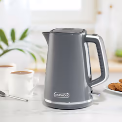 Daewoo Stirling Jug Kettle and Toaster Bundle Set 1.7L Rapid Boil 2 Slice - Grey