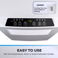 Daewoo 4-in-1 9000 BTU Smart Air Conditioner Dehumidifier Portable AC Unit  WIFI Air con with Dehumidifier + Heater + Fan Cooler 2 Speed Auto Swing
