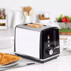 Daewoo Kensington Pyramid Matching 2 Slice Toaster & Kettle Set 1.7L 3000W Retro Bundle Combo Pack - Black