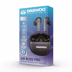 Daewoo Wireless Air Bud Pro Noise Cancelling Bluetooth Earbuds in Ear Earphones Black