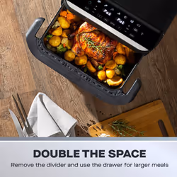 Daewoo Dual or Large Single Mega Drawer 10L Digital Air Fryer 8 Presets Non Slip