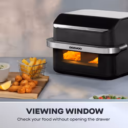Daewoo Dual or Large Single Mega Drawer 10L Digital Air Fryer 8 Presets Non Slip
