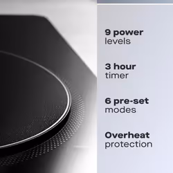 Daewoo 2200W Single Induction Hob Hot Plate Free Standing Compact Counter Top