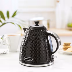 DAEWOO Argyle 3000W Retro Matching Kettle & 4-Slice Toaster Set 6 Level Browning Colour Black