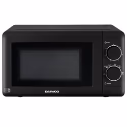 Daewoo 20L 800W Manual Microwave 5 Power Setting 30Min Timer Defrost Black