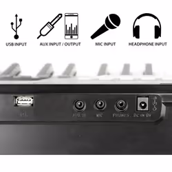 RockJam 61-Key Keyboard Piano Kit with Pitch Bend, Bench, Stand, Headphones, Note Stickers & Lessons - Additional view 8