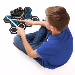 RockJam Roll Up Bluetooth Drum Kit with Built-in Battery & Drumsticks - Additional view 7