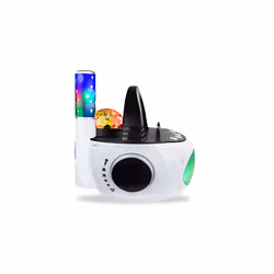 K-Pop Rechargeable Wireless 10-watt Bluetooth Karaoke Machine with Led Disco Light & Wireless Karaoke Microphone, Black