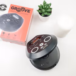 Steepletone Groove CD Discman, Built-In SPEAKERS, Ultra Compact Personal CD Player, Bluetooth Transmitter (to Speaker/Headphones). Inc Power Adapter.